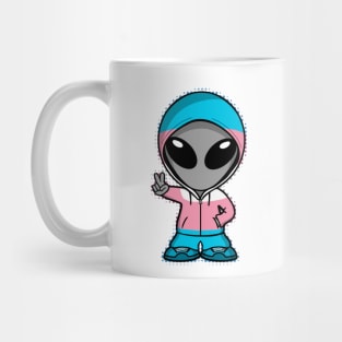 Space Alien Trans Pride Colors Mug